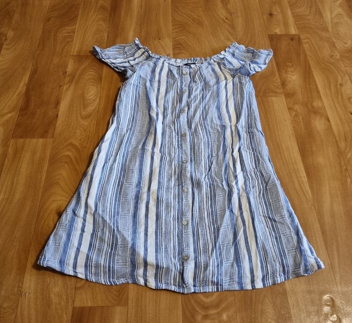 robe courte bleu et blanche à rayure kiabi taille 12ans