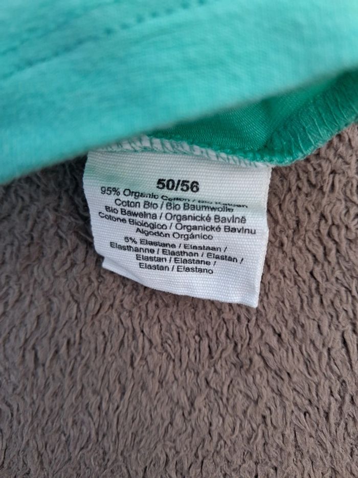T shirt manches longues vert d’eau Oeko tex 1 mois - photo numéro 4