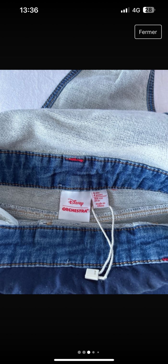 Salopette jean Minnie 4 ans - photo numéro 5