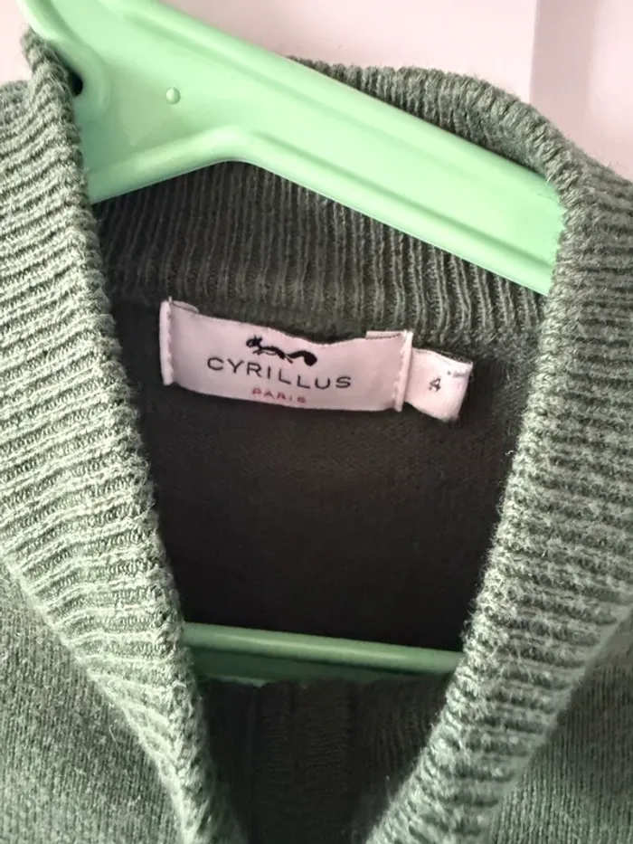 Gilet zippé Cyrillus vert foncé 4 ans - photo numéro 3