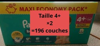 Pampers taille 4+  ×2