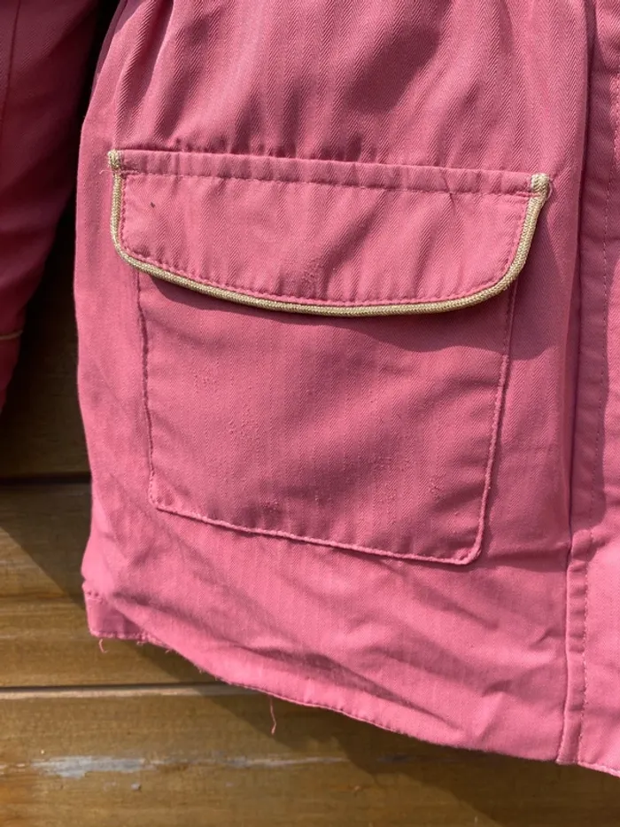 Manteau blouson parka rose fille sergent major 9 ans fleurs - photo numéro 3