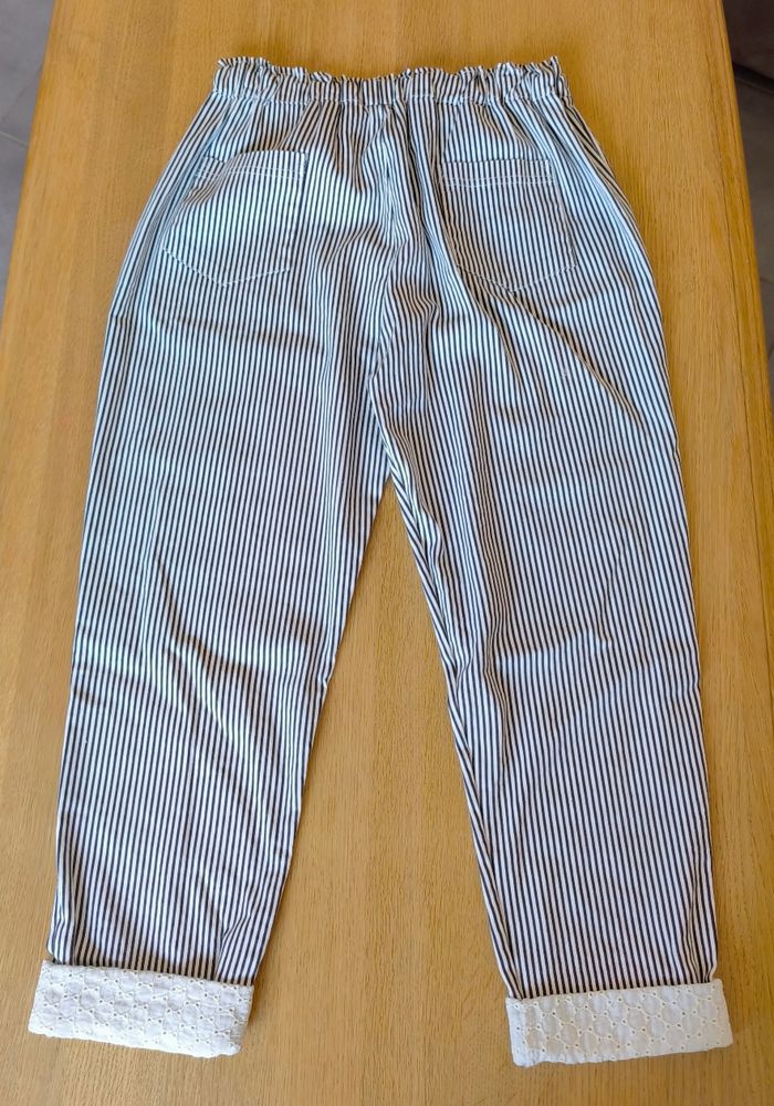 🌺 Pantalon 7/8ème rayé - Taille élastique - TU 🌺 - photo numéro 3