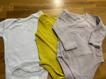 Lot 3 bodies ML 1 mois fille grain de blé