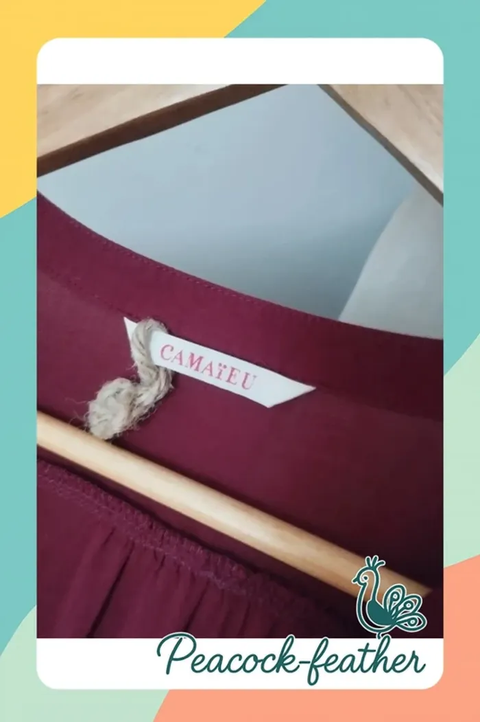 Blouse bordeaux xl camaieu - photo numéro 6