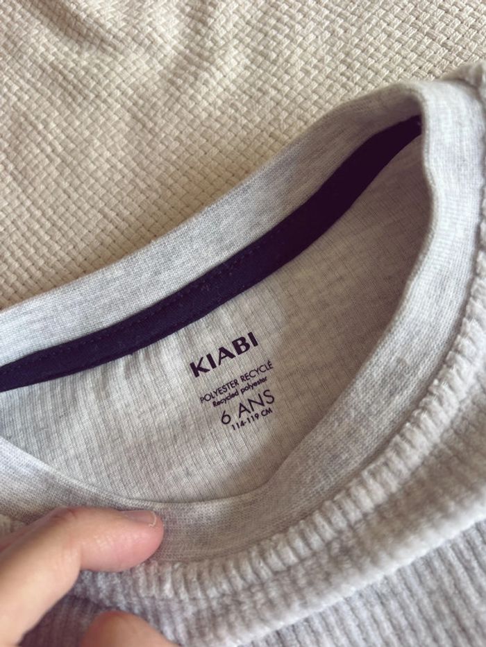 Sweat-shirt velours côtelé gris Kiabi 5 ans - photo numéro 4