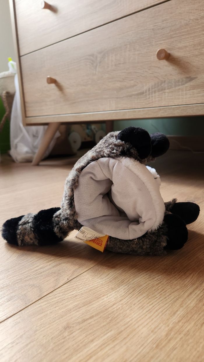 Marionnette raton laveur en peluche - photo numéro 3