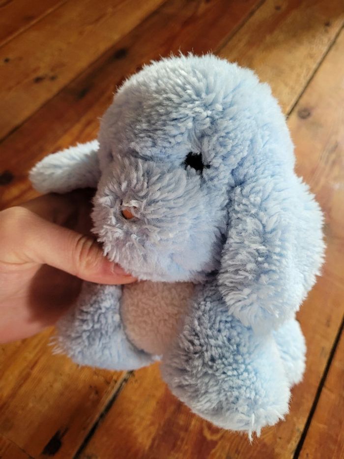 RARE Peluche Chien Boulgom bleu clair ciel blanc doudou Made in France collection 20cm - photo numéro 3