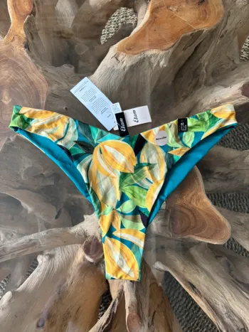 Bas de maillot de bain réversible tropical Etam brésilien high