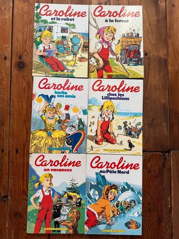 Lot de 6 livres Caroline vintage édition blanche album bd Hachette Pierre Probst