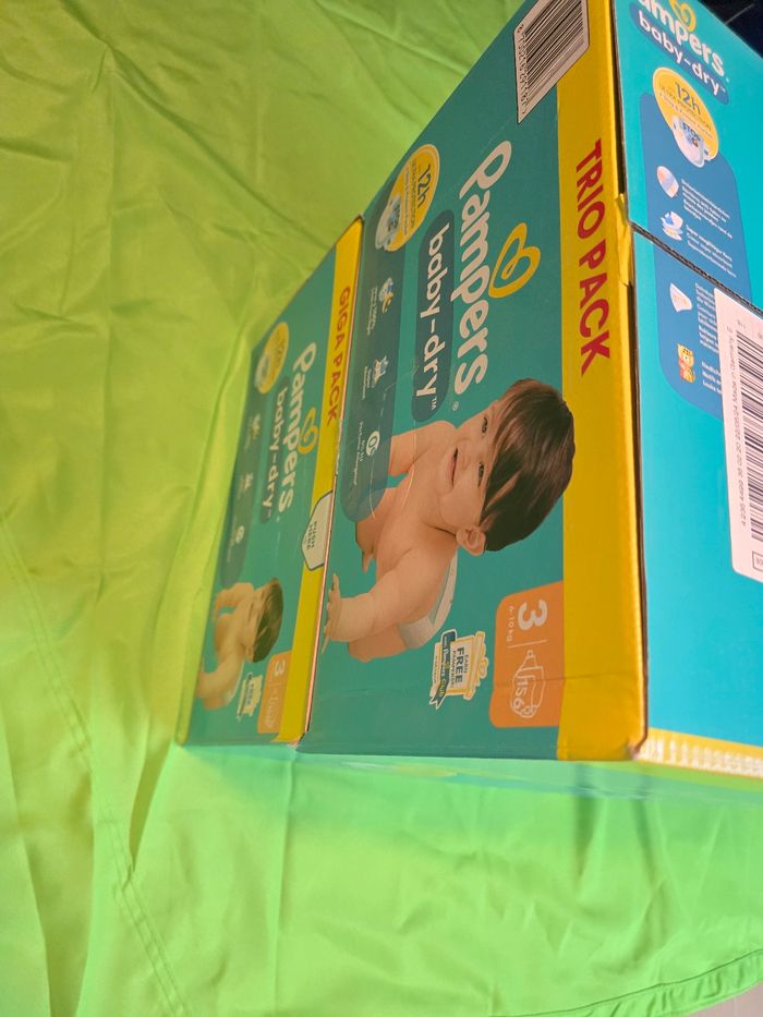 Lot 2 cartons Pampers couches taille 3 6-10KG 156 x2 = 312couches - photo numéro 3