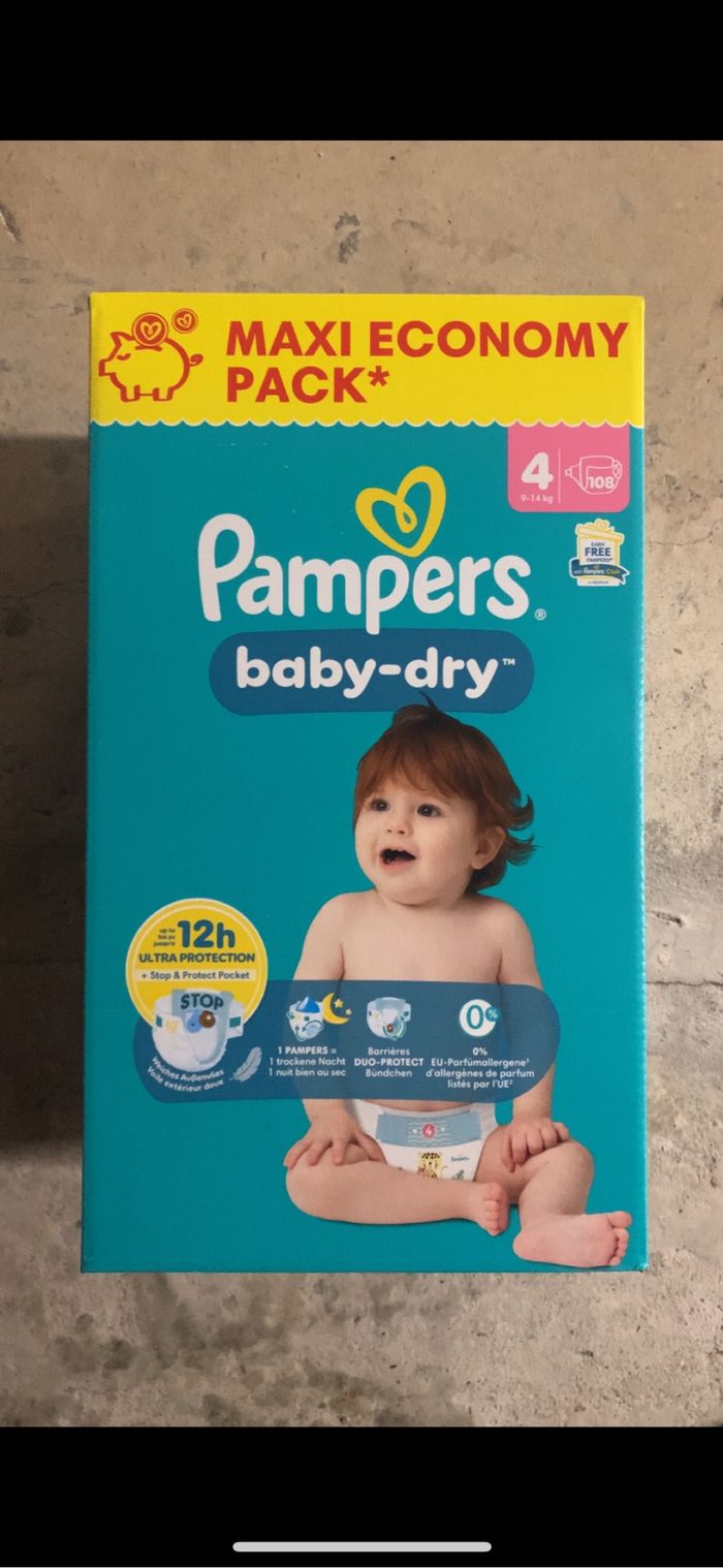 Couches pampers pack XXL BABY DRY et premium protection TAILLE 3,4,4+,5,5+, 6,6+, 7 et 8 - photo numéro 2