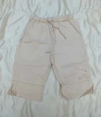 Pantalon en lin jambes larges crème 104 cm à l'heure anglaise