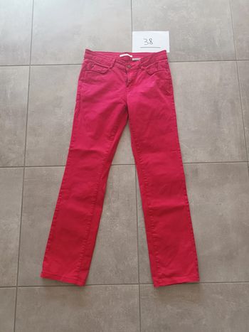 Jean droit rouge taille 38 Camaieu