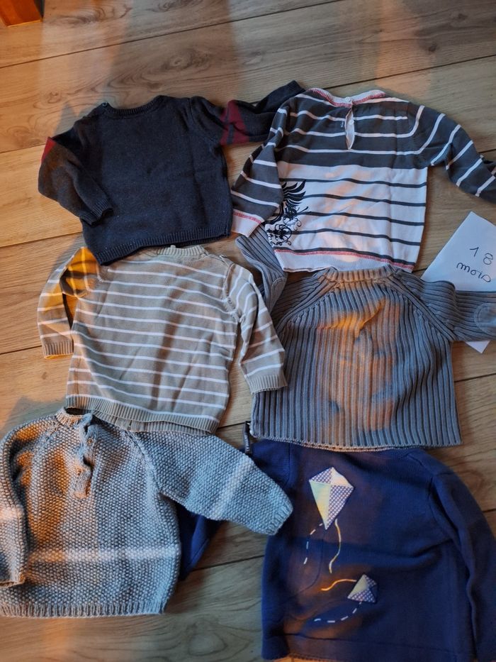 Lot 6 pulls bébé garçon 18 mois - photo numéro 3