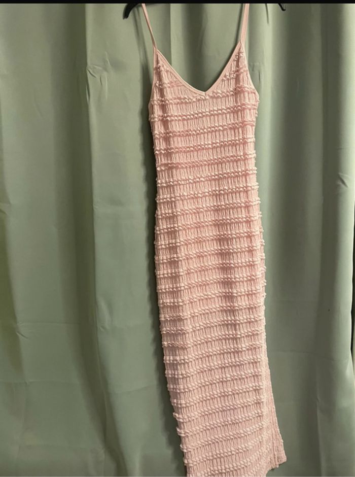 Robe longue rose