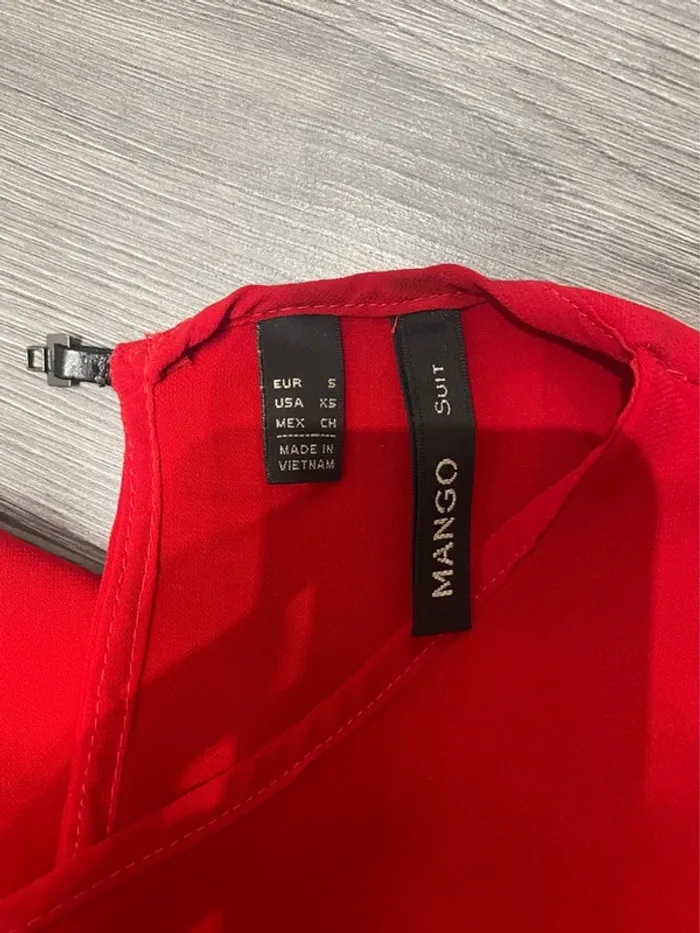 Robe droite chic rouge sans manches Mango S - photo numéro 4