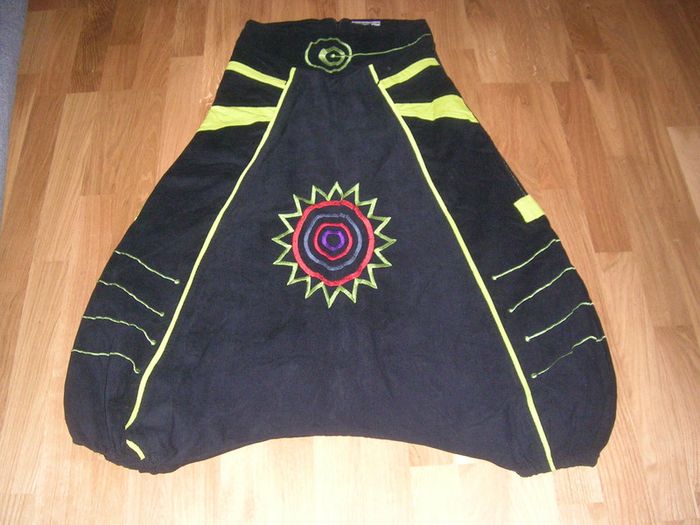 sarouel en velours noir et coloré coline nickel S