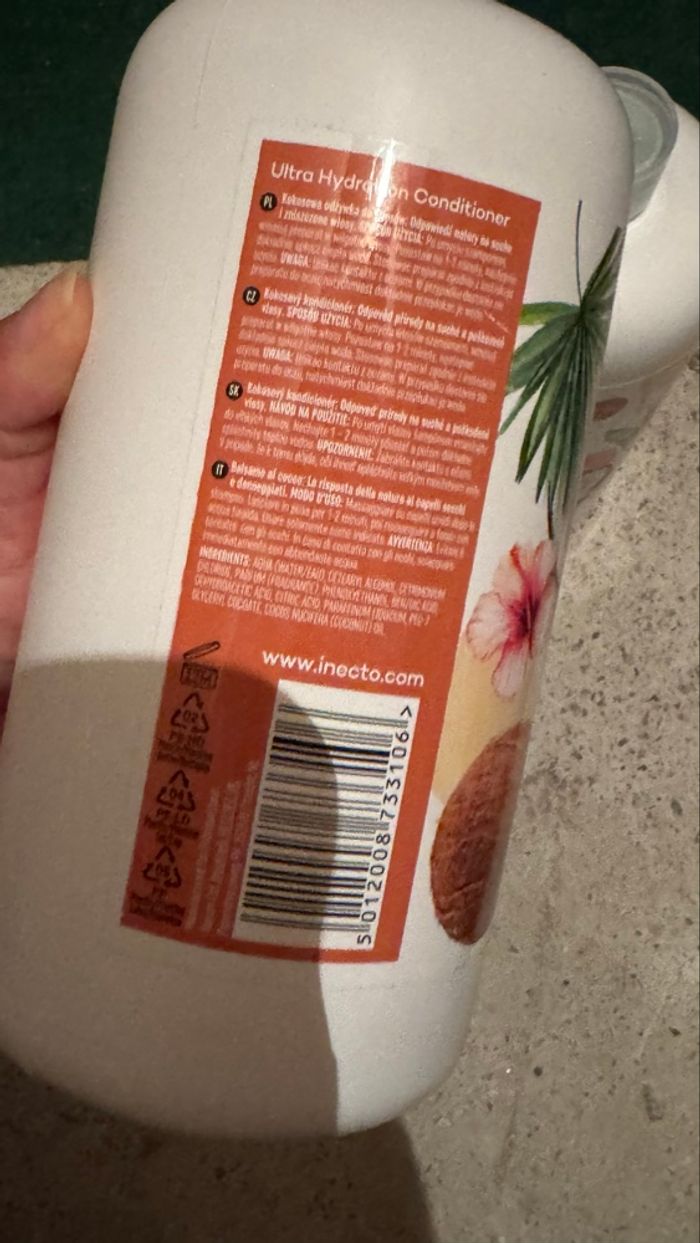 Lot de 2 après-shampooings hydratants – inecto essentials PURE COCONUT – 1L chacun - photo numéro 2