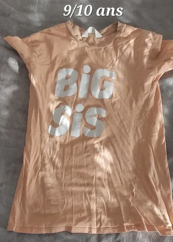 T-shirt loose corail h&m 9/10 ans