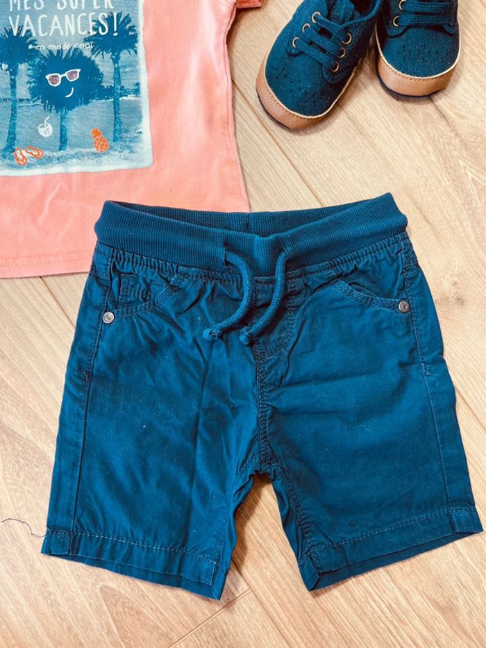 Taille 6 mois ensemble 2 pièces d’été garçon TAO Gemo orange et bleu marine * vacances * 💙 - photo numéro 3