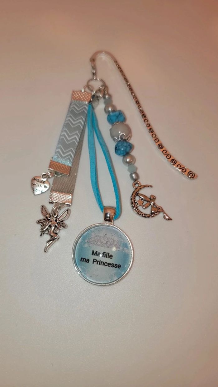 Cadeau ma fille, bijoux de sac ou marque page " ma fille ma princesse"