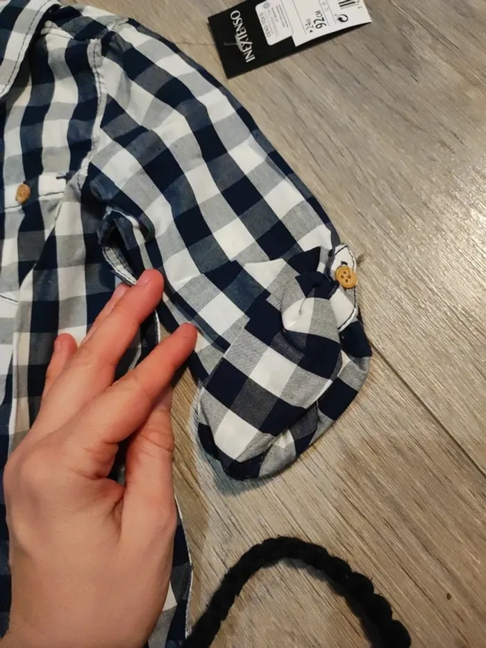 Veste carreaux bleu 2 ans - photo numéro 4