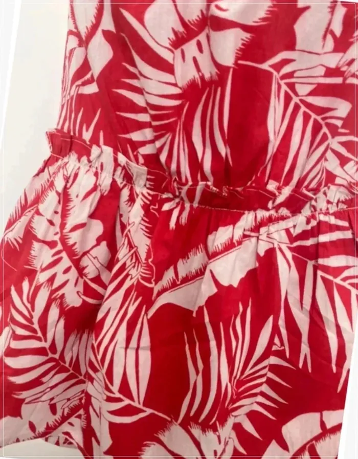 Top volant floral rouge et blanc Mim - photo numéro 2