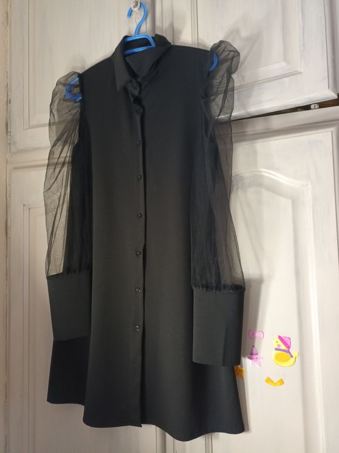 Robe tunique organza noire - photo numéro 3