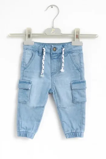 Pantalon cargo en jean clair – Tex Baby – 12 mois