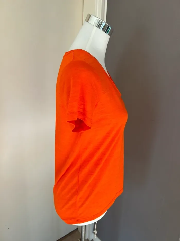 LPB t-shirt été haut orange 100 % lin femme, taille 38 - photo numéro 5