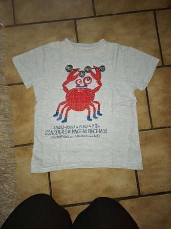 Tee-shirt garçon motif mer crabe