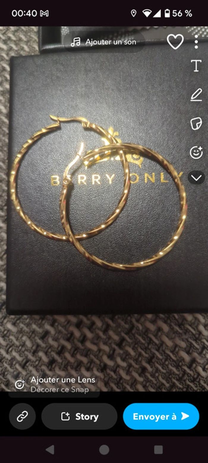 Boucles d'oreilles créoles torsadé - photo numéro 4