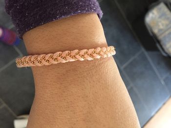 Bracelet tressé rose