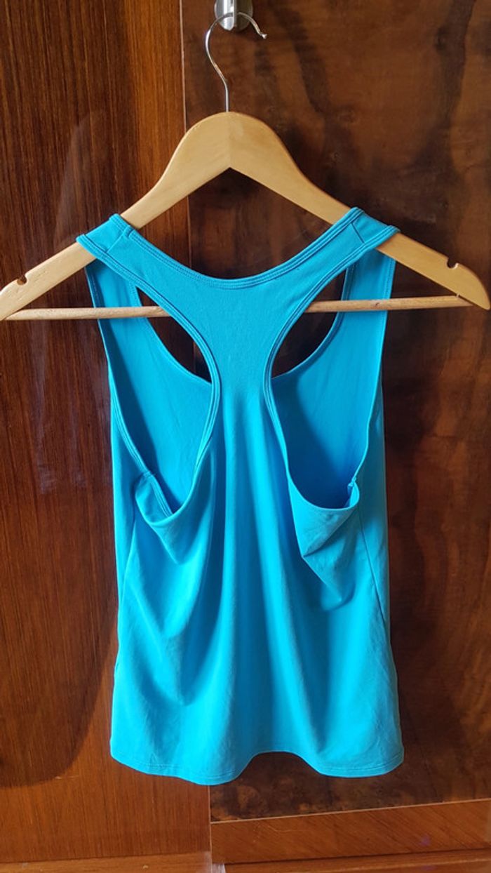 Débardeur Marcel de sport turquoise - photo numéro 3