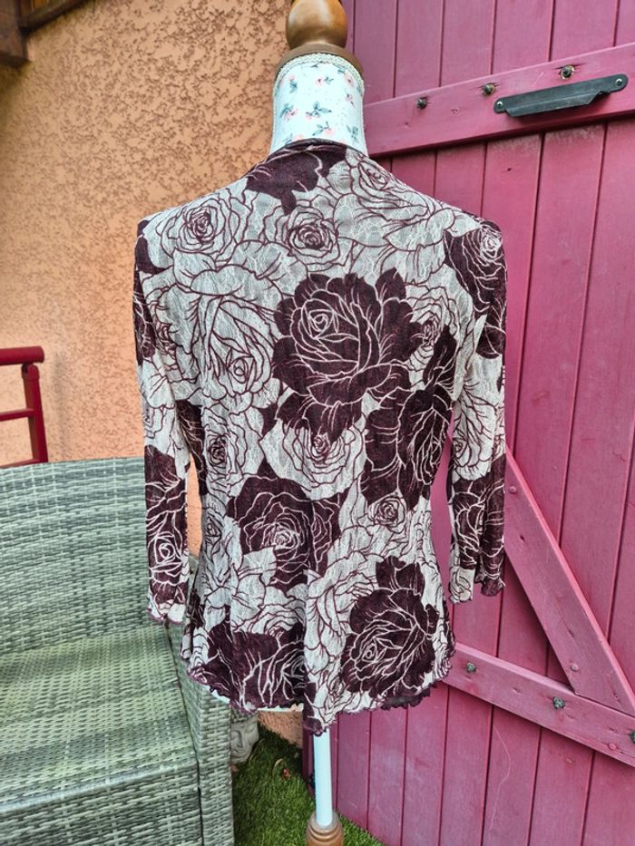 Chemisier / blouse imprimé à manches 3/4 T. 40/42 - photo numéro 4