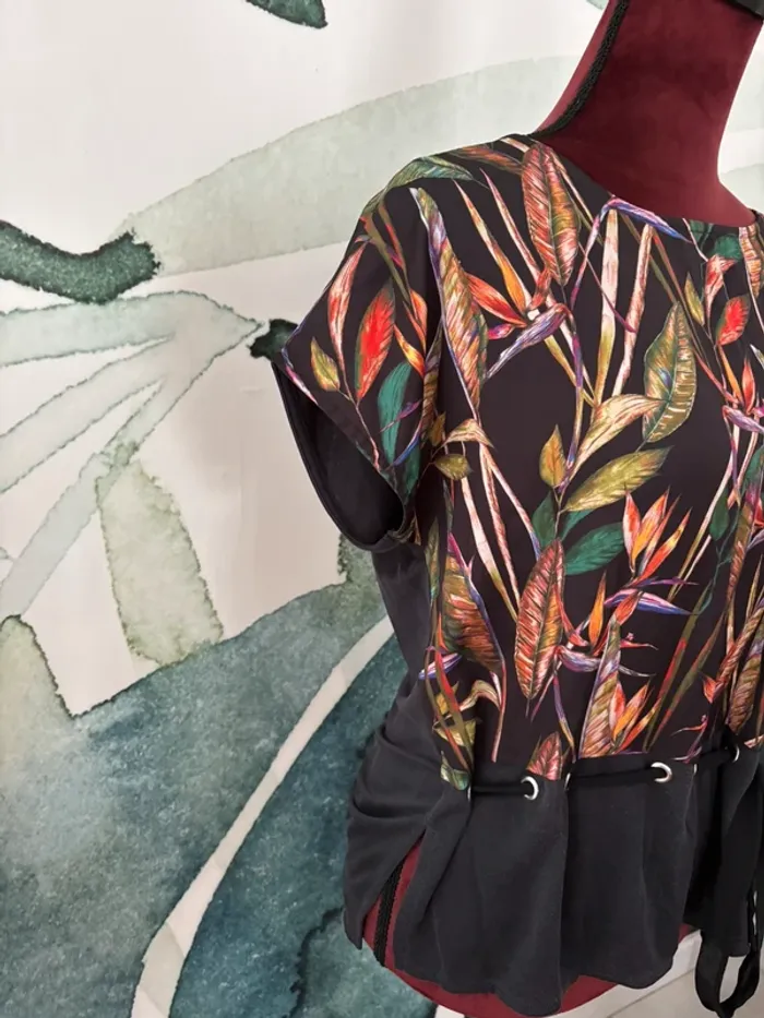 T shirt top camaïeu tropical femme - photo numéro 2