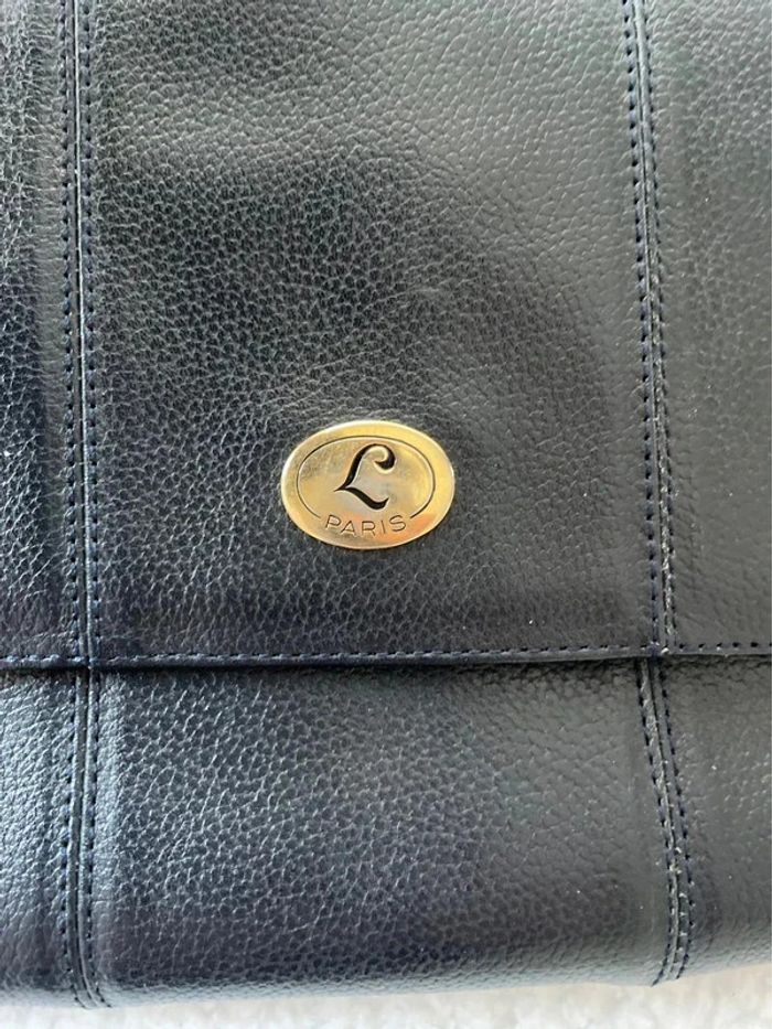 Sac pochette bandoulière imitation similicuir bleu marine - photo numéro 4