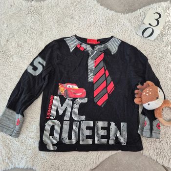 T shirt manche longue noir Cars disney 3ans