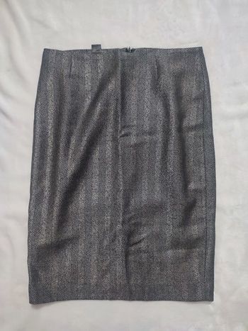 Jupe crayon chevron grise Mango taille 36