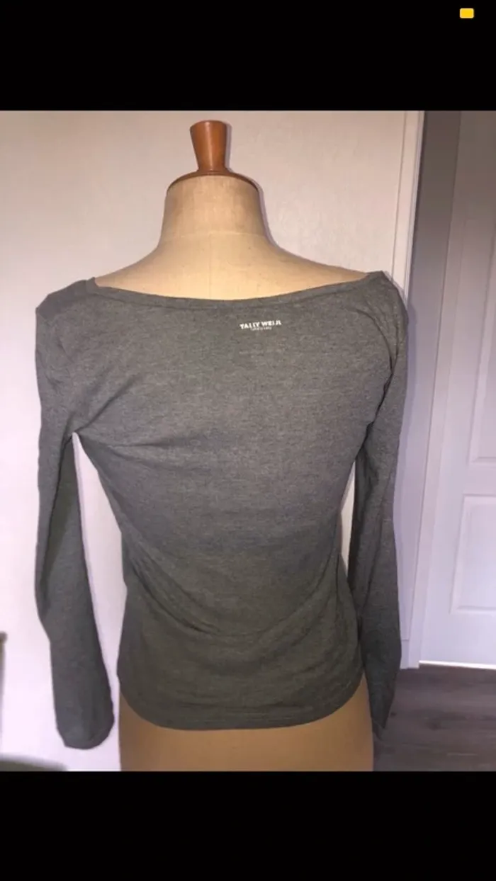 tee shirt manches longues gris basiques - photo numéro 2