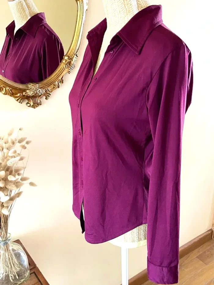 Sublime Chemise à col et boutonnage Autre Ton en Bordeaux taille 42 - photo numéro 11