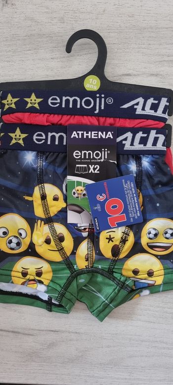 Lot de 2 boxers athena emoji 10 ans