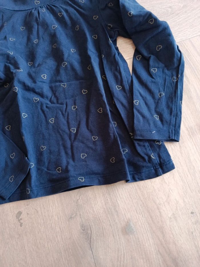 Sous pull bleu coeur - photo numéro 2