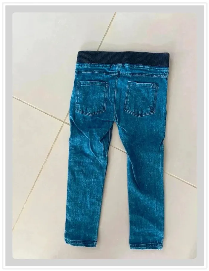 Jeans bleu marine 3 ans, tissaia - photo numéro 2
