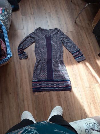 Jolie robe ton bleu orange