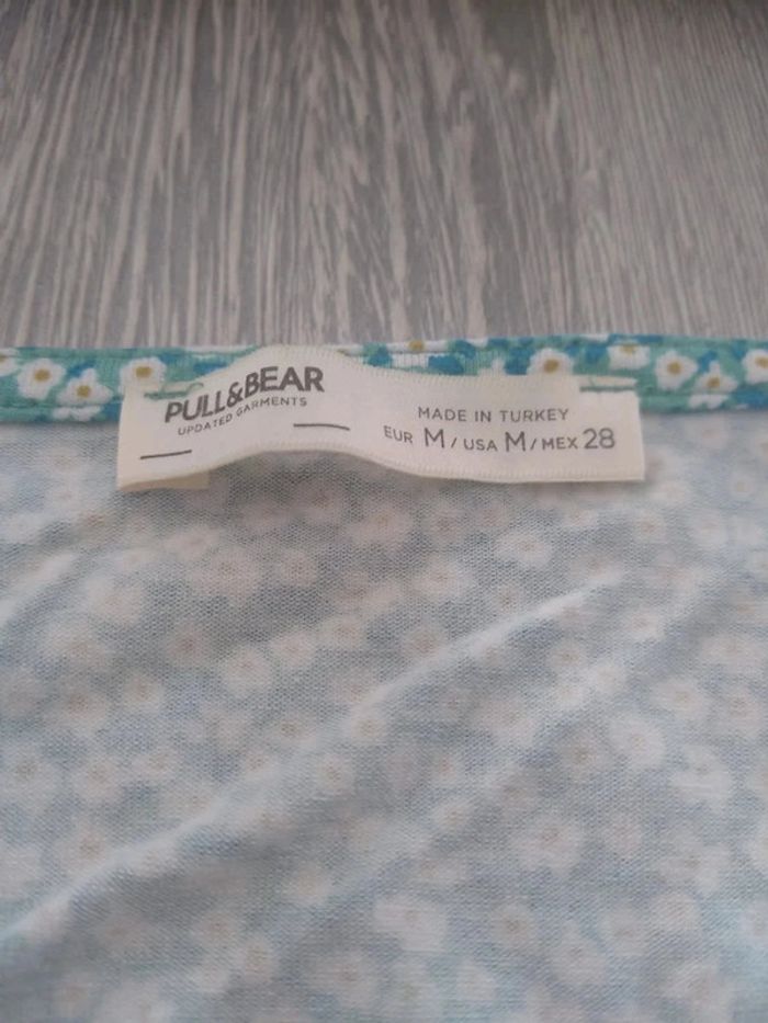 Robe fleurie pull and bear verte taille m - photo numéro 4
