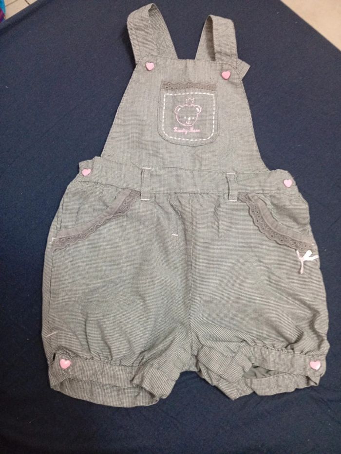 Salopette short 12 mois fille