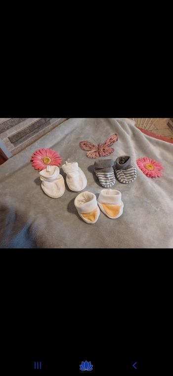 Lot de 3 paires de chaussons naissance