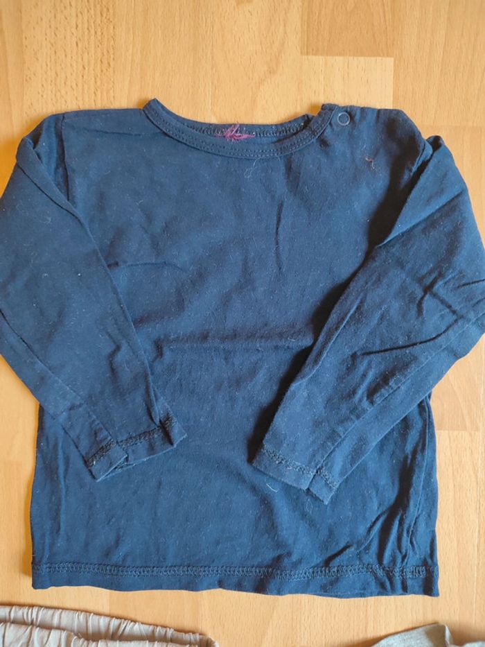Lot tenue pantalon Obaïbi+ legging/jupe et t-shirt manches longues Mis Cutie en 18M - photo numéro 6